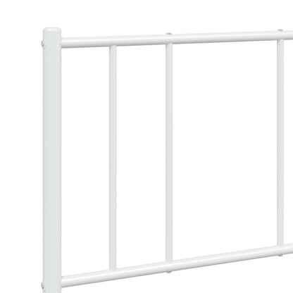 vidaXL Metal Bed Frame without Mattress with Headboard White 160x200cm