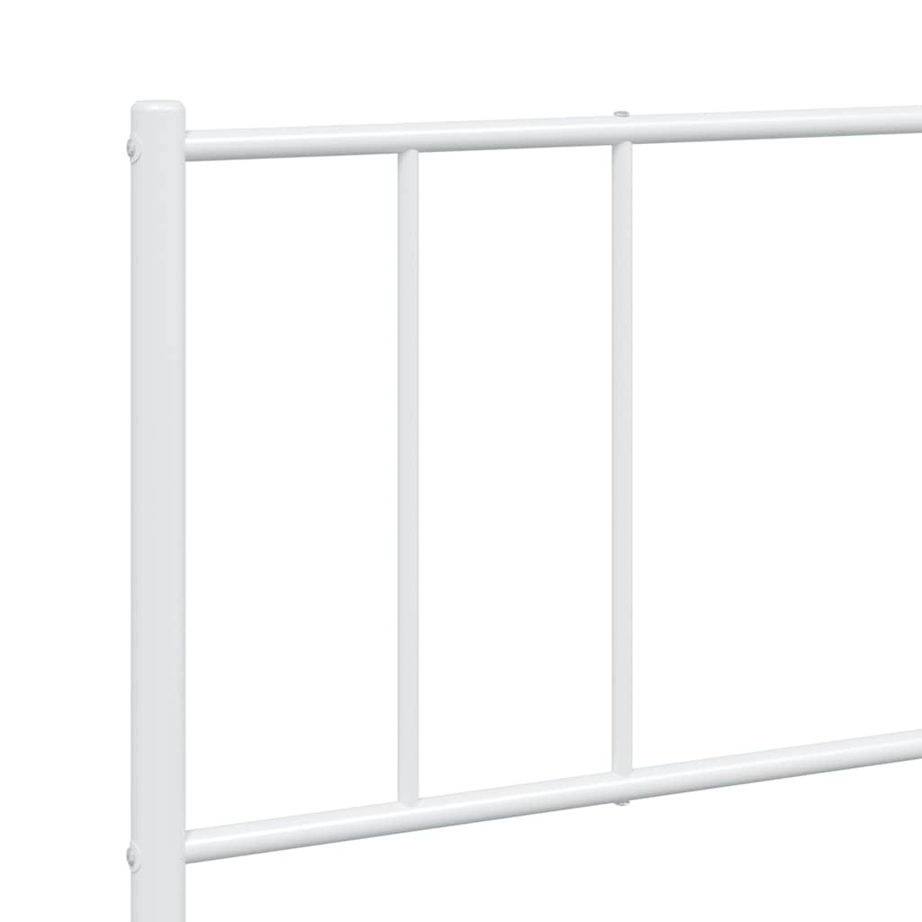 vidaXL Metal Bed Frame without Mattress with Headboard White 183x213cm