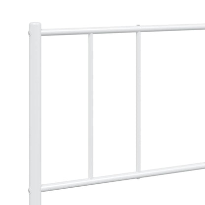 vidaXL Metal Bed Frame without Mattress with Headboard White 183x213cm