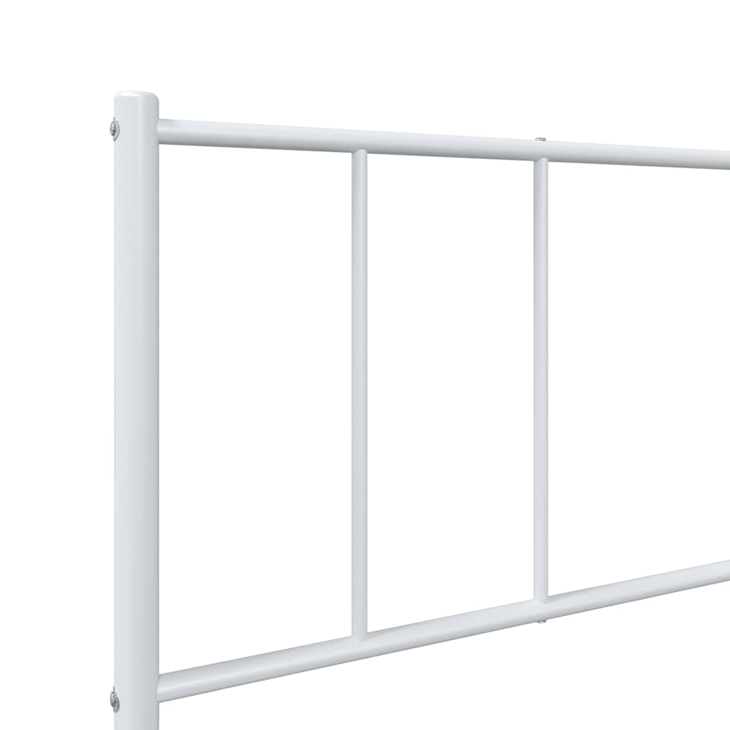 vidaXL Metal Bed Frame without Mattress with Footboard White 90x200cm