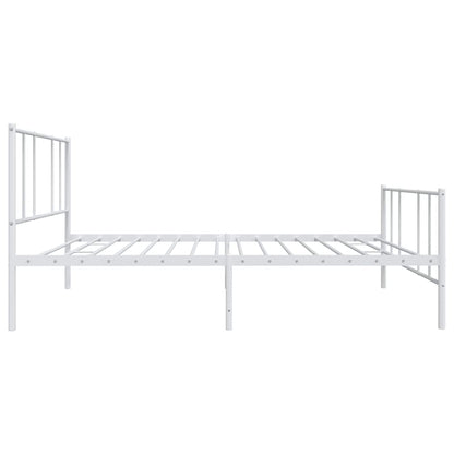 vidaXL Metal Bed Frame without Mattress with Footboard White 100x190cm