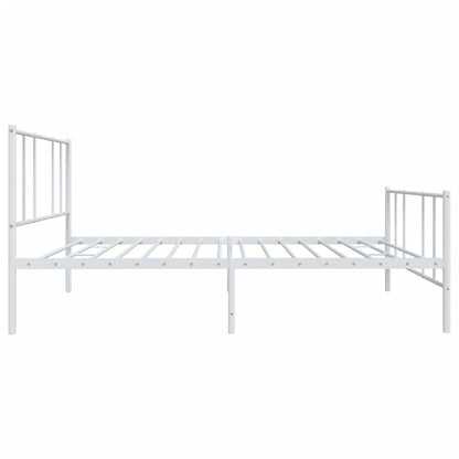 vidaXL Metal Bed Frame without Mattress with Footboard White 107x203cm