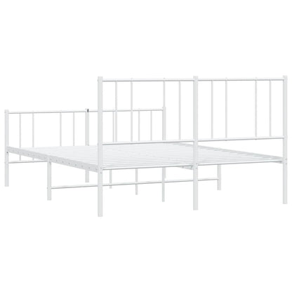 vidaXL Metal Bed Frame without Mattress with Footboard White 120x190cm