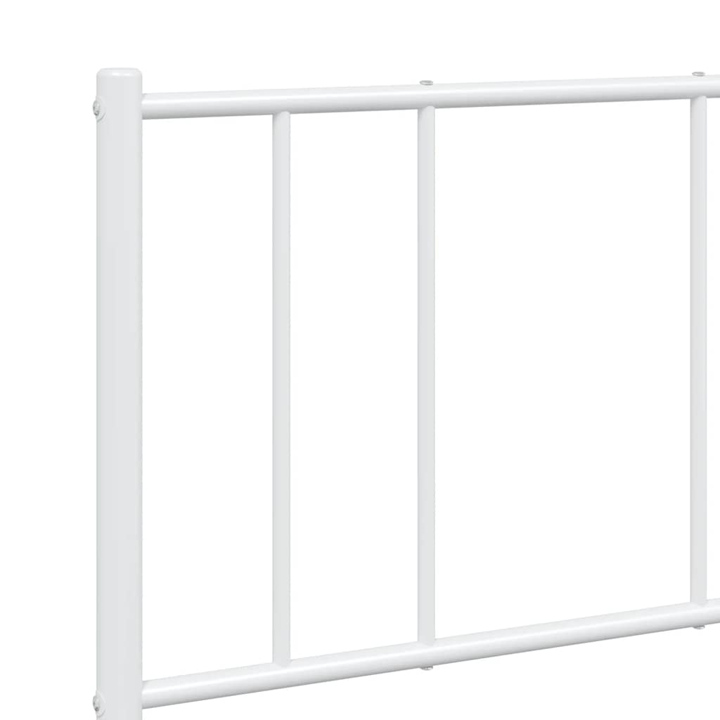 vidaXL Metal Bed Frame without Mattress with Footboard White 120x190cm