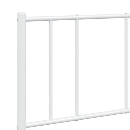 vidaXL Metal Bed Frame without Mattress with Footboard White 135x190cm