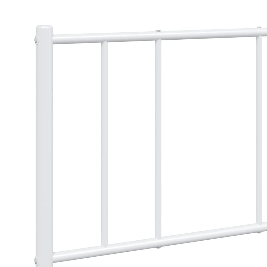 vidaXL Metal Bed Frame without Mattress with Footboard White 140x190cm