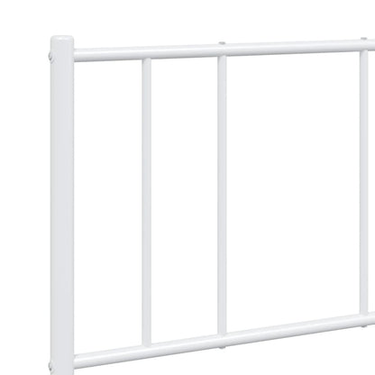 vidaXL Metal Bed Frame without Mattress with Footboard White 140x190cm
