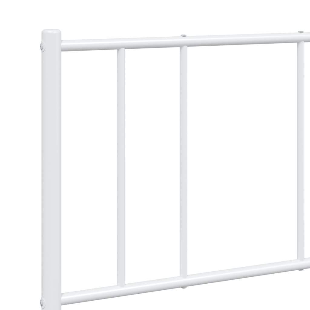 vidaXL Metal Bed Frame without Mattress with Footboard White 140x200cm