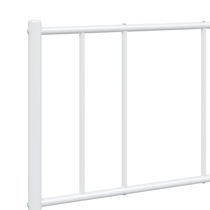vidaXL Metal Bed Frame without Mattress with Footboard White 140x200cm