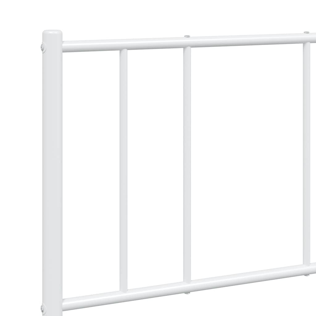vidaXL Metal Bed Frame without Mattress with Footboard White 150x200cm