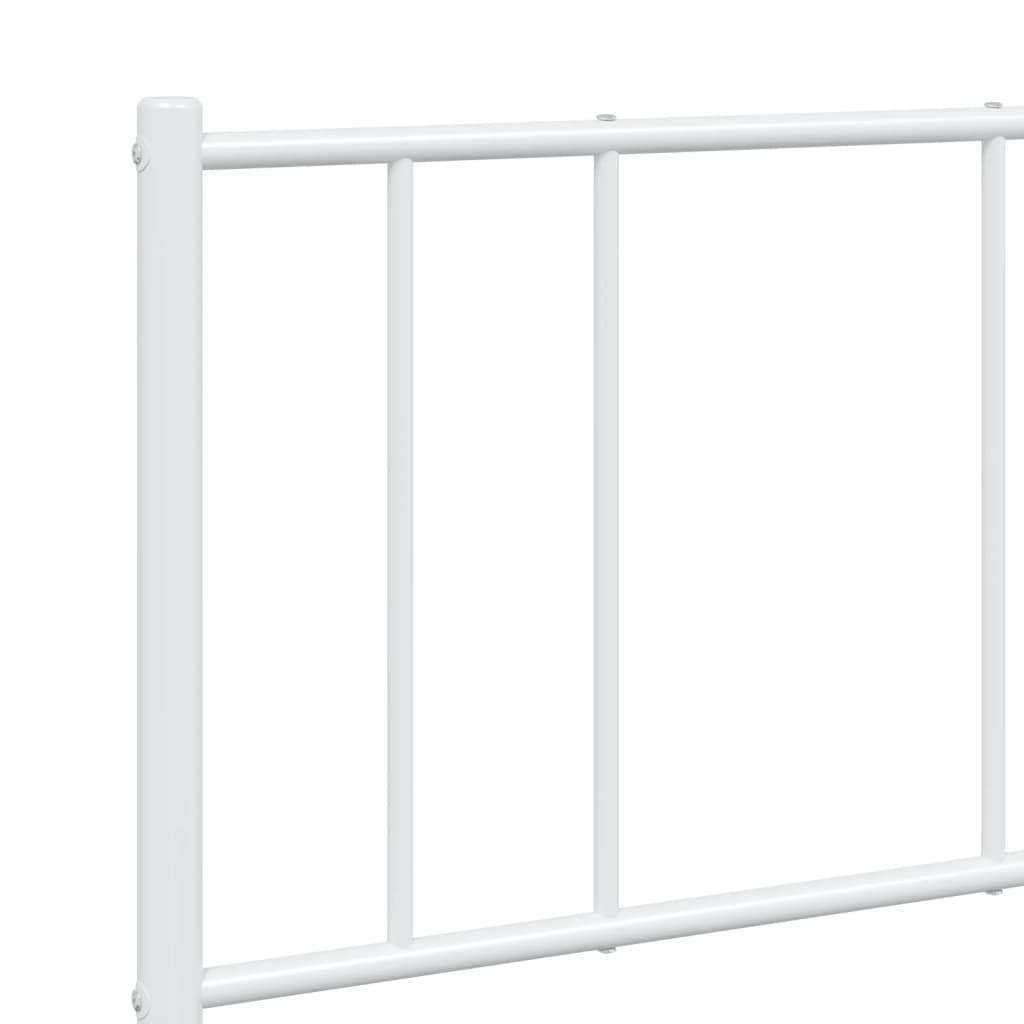 vidaXL Metal Bed Frame without Mattress with Footboard White 160x200cm