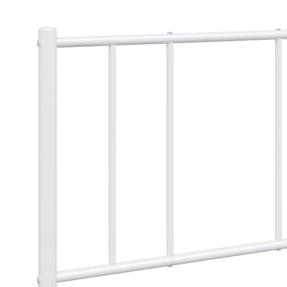 vidaXL Metal Bed Frame without Mattress with Footboard White 160x200cm
