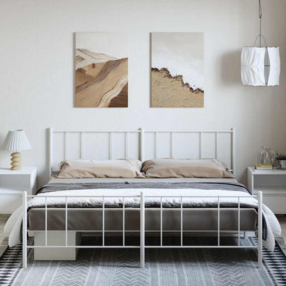 vidaXL Metal Bed Frame without Mattress with Footboard White 183x213cm