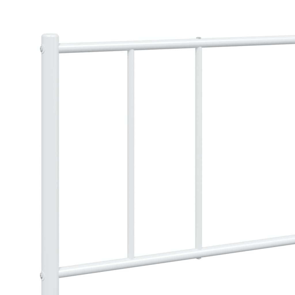 vidaXL Metal Bed Frame without Mattress with Footboard White 200x200cm