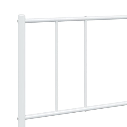 vidaXL Metal Bed Frame without Mattress with Footboard White 200x200cm
