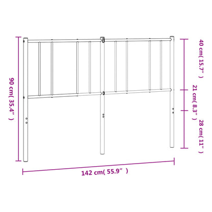 vidaXL Metal Replace Headboard White 135 cm