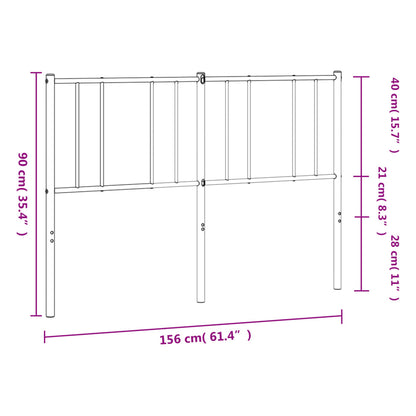 vidaXL Metal Replace Headboard White 150 cm