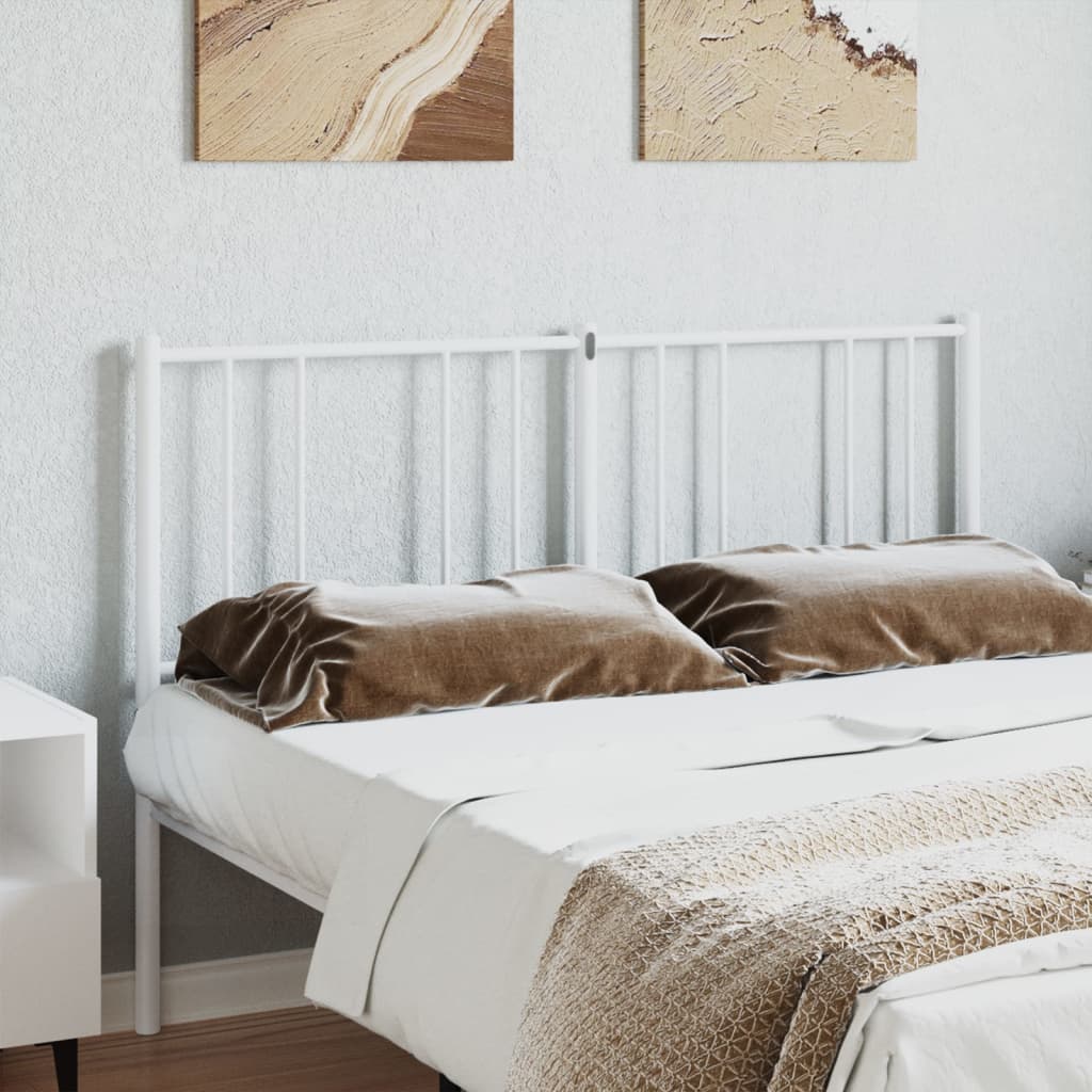 vidaXL Headboard | White | Steel | Double | Headboard | Rectangular