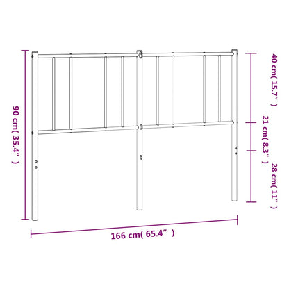 vidaXL Headboard | White | Steel | Double | Headboard | Rectangular