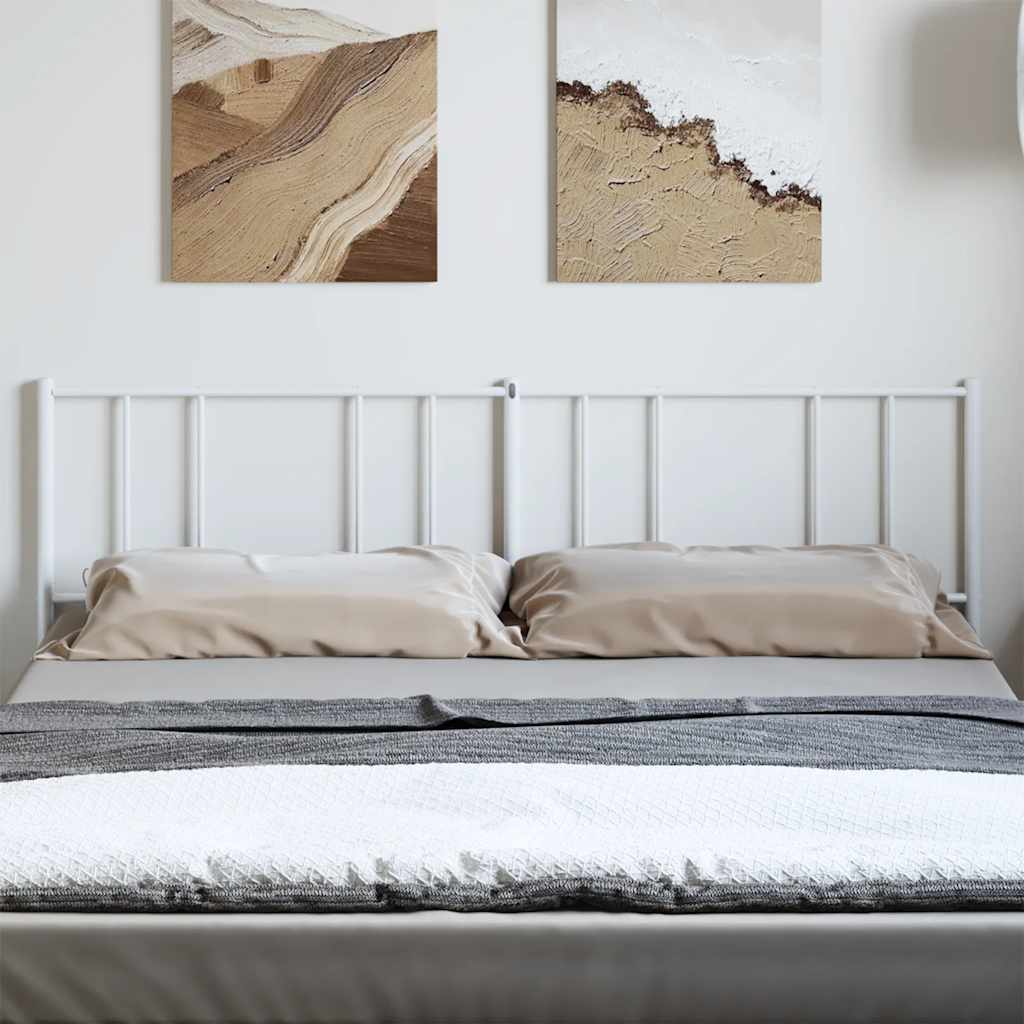 vidaXL Metal Replace Headboard White 180 cm