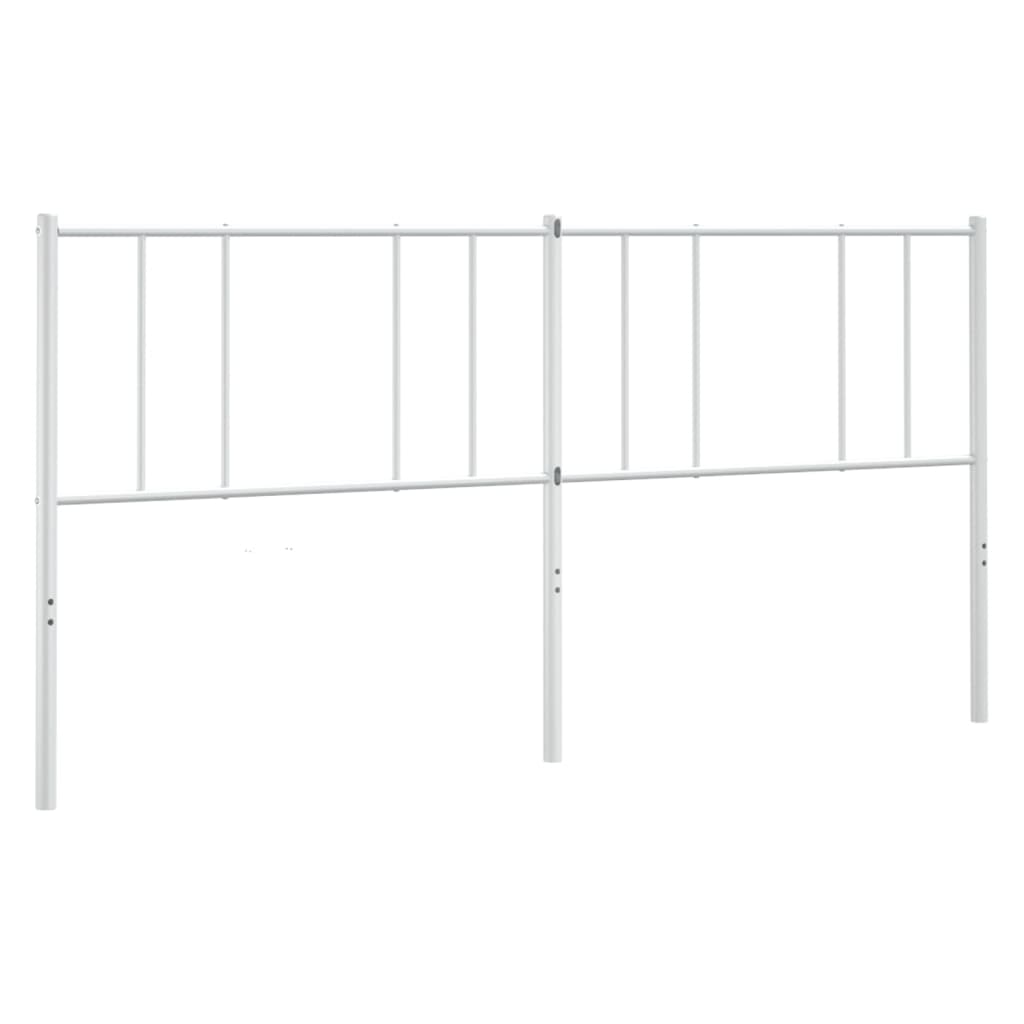 vidaXL Headboard | White | Powder-Coated Steel | Double | Tough | Headboard