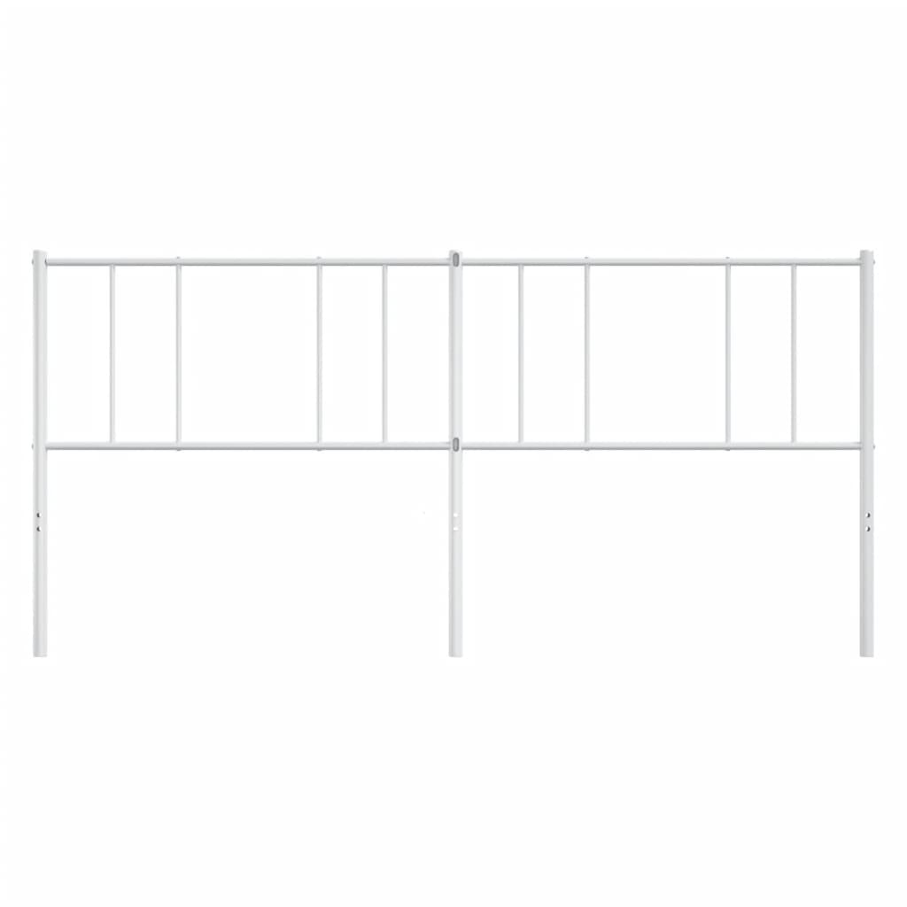 vidaXL Headboard | White | Powder-Coated Steel | Double | Tough | Headboard