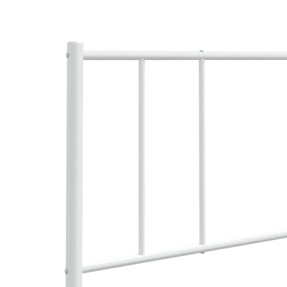 vidaXL Headboard | White | Powder-Coated Steel | Double | Tough | Headboard