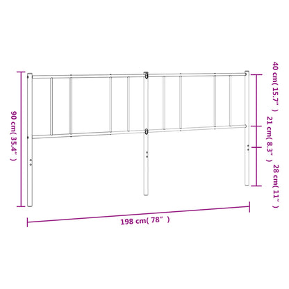 vidaXL Headboard | White | Powder-Coated Steel | Double | Tough | Headboard