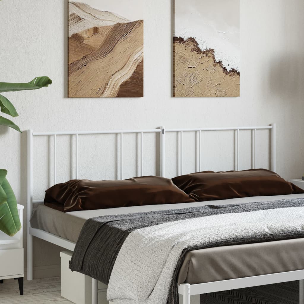 vidaXL Headboard | White | Powder-Coated Steel | Double | Tough | Headboard