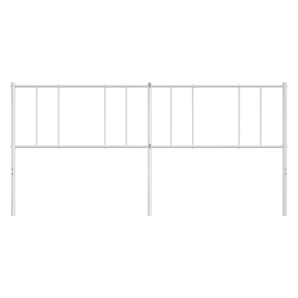 vidaXL Headboard | White | Powder-Coated Steel | 200 cm |  Sturdy | Headboard