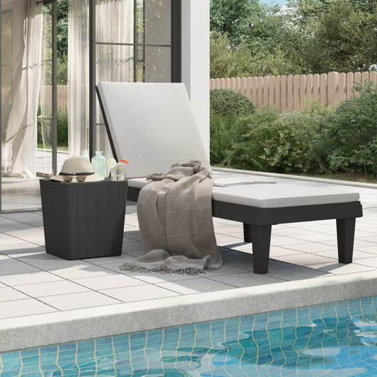 vidaXL Sun Lounger | Black | Polypropylene | Standard | Adjustable Armrests