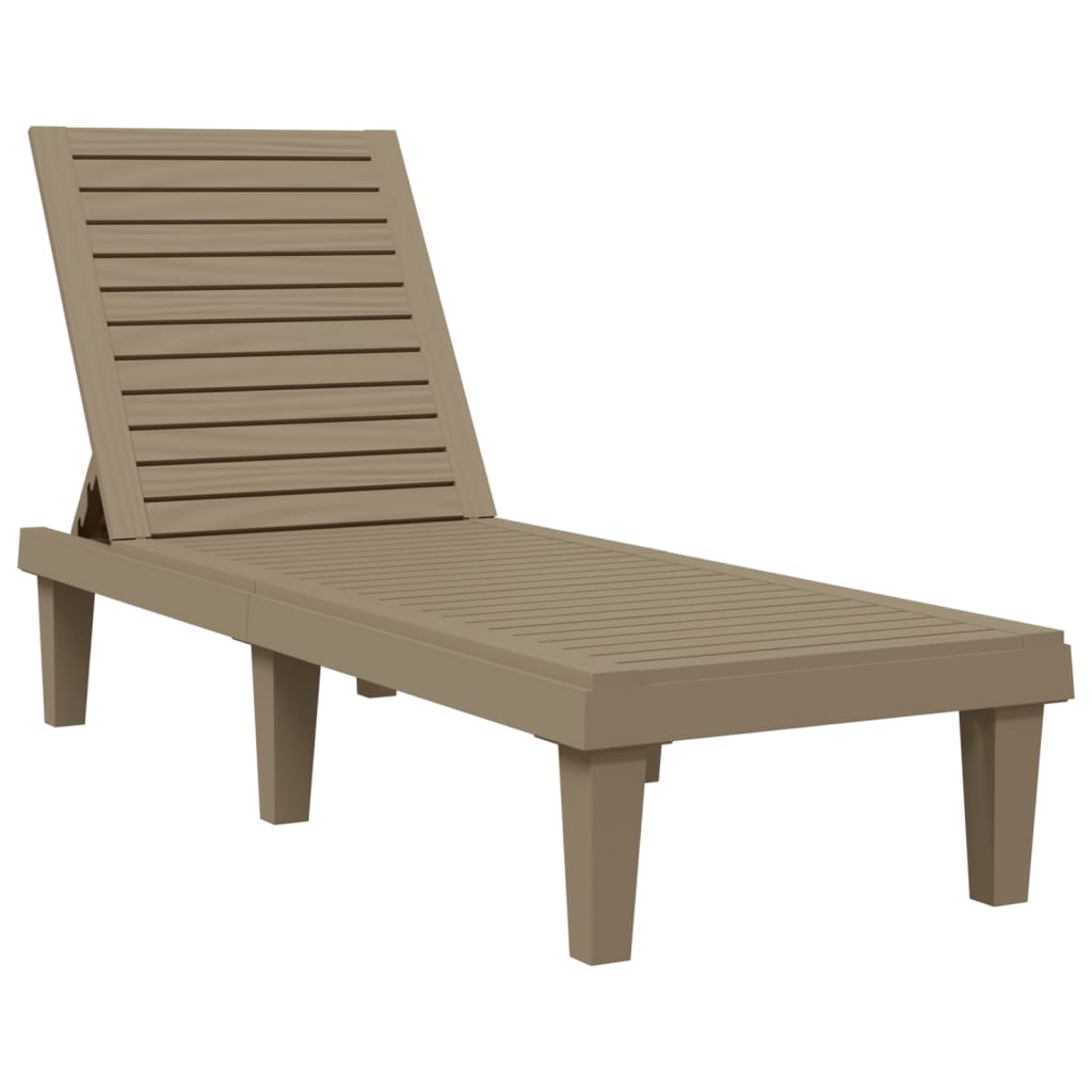 vidaXL Sun Lounger | Light brown | Polypropylene | 155x58x83 cm