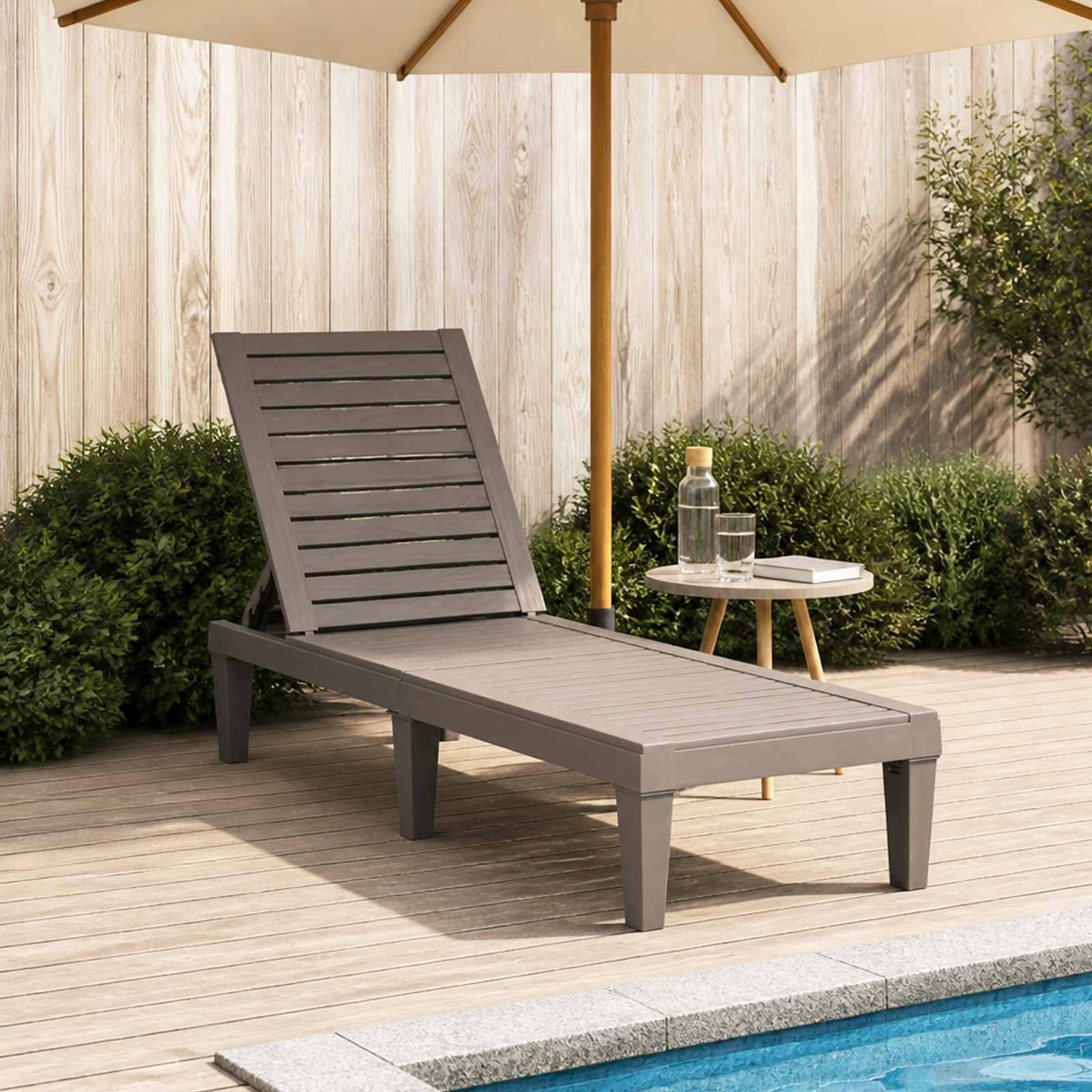 vidaXL Sun Lounger Light Brown 155x58x83 cm Polypropylene