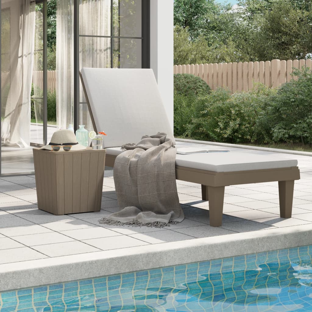 vidaXL Sun Lounger | Light brown | Polypropylene | 155x58x83 cm