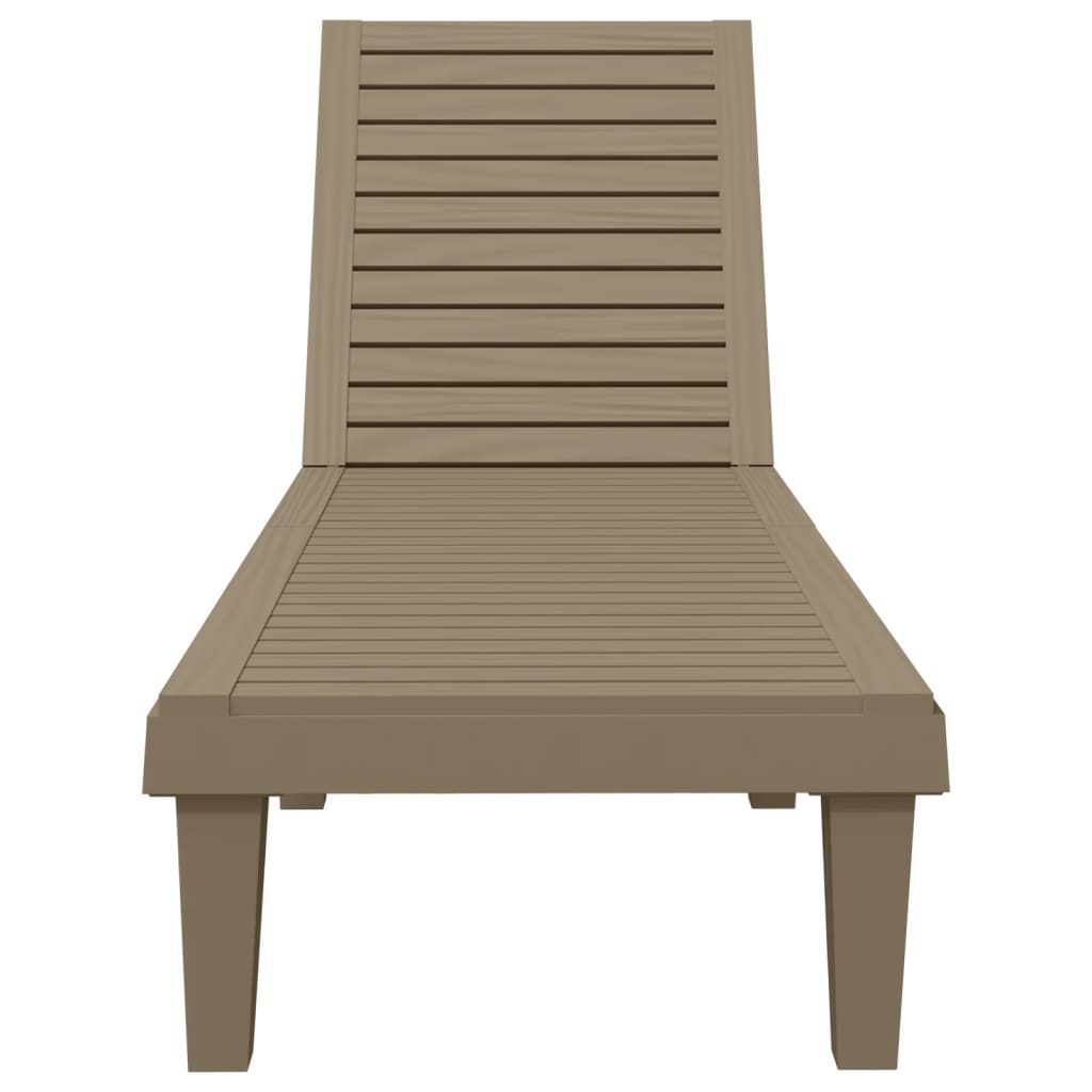 vidaXL Sun Lounger | Light brown | Polypropylene | 155x58x83 cm