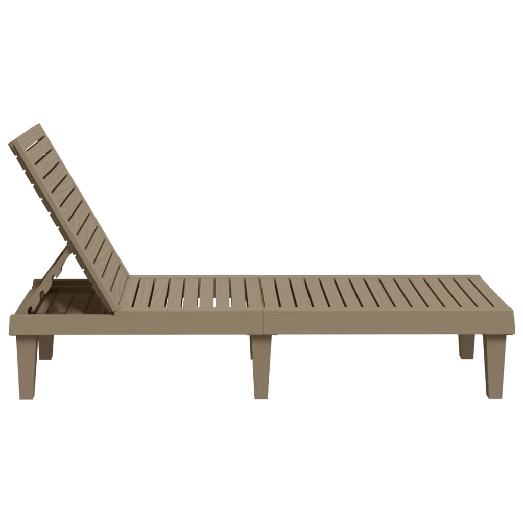vidaXL Sun Lounger | Light brown | Polypropylene | 155x58x83 cm