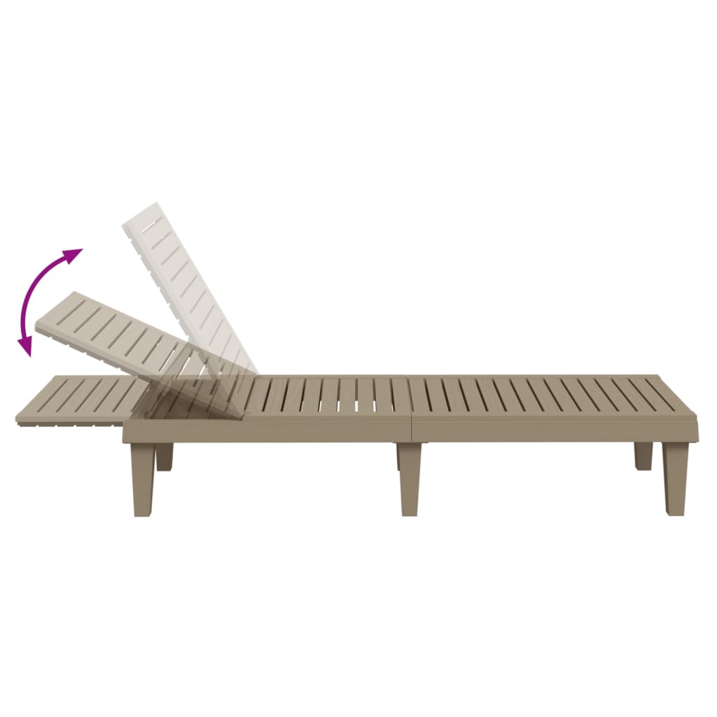 vidaXL Sun Lounger | Light brown | Polypropylene | 155x58x83 cm