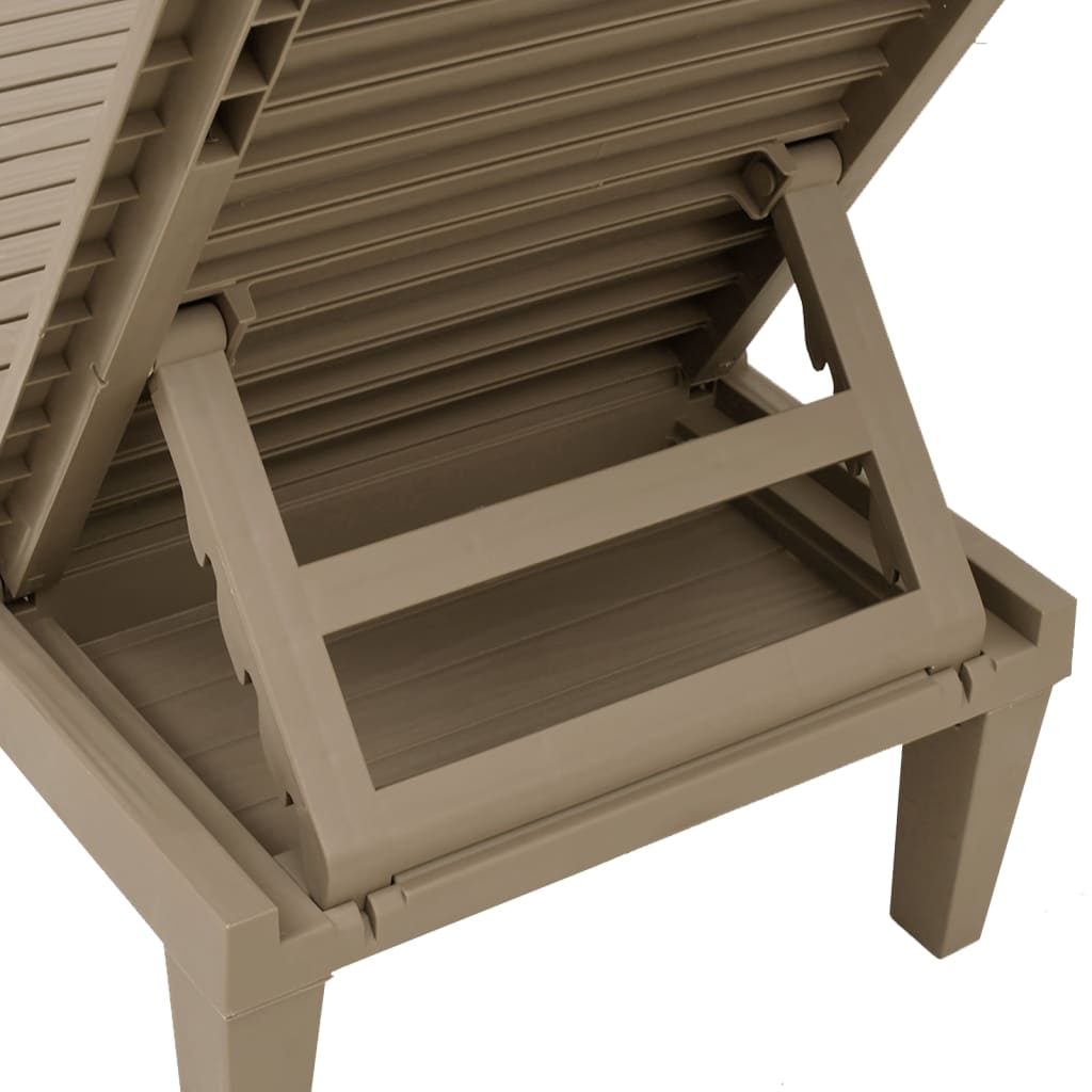 vidaXL Sun Lounger | Light brown | Polypropylene | 155x58x83 cm