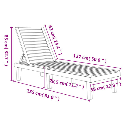 vidaXL Sun Lounger | Light brown | Polypropylene | 155x58x83 cm