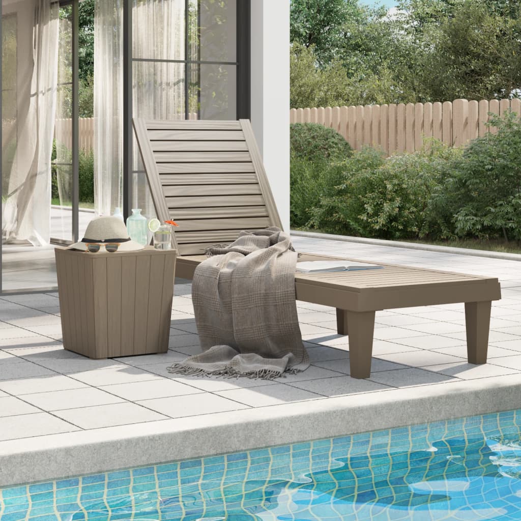 vidaXL Sun Lounger | Light brown | Polypropylene | 155x58x83 cm