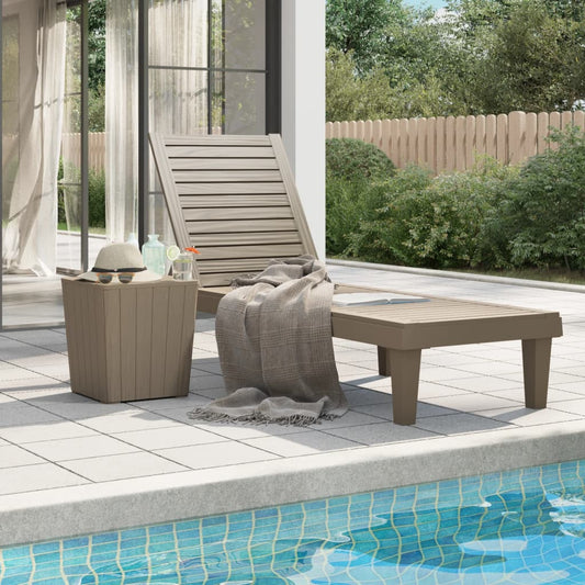 vidaXL Sun Lounger | Light brown | Polypropylene | 155x58x83 cm
