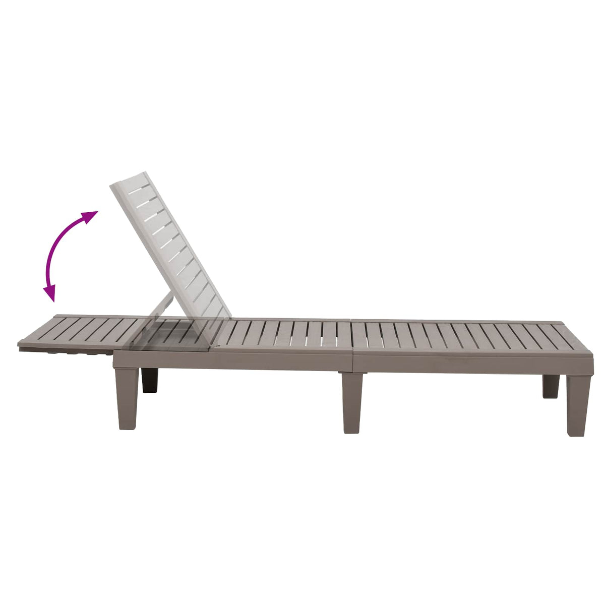 vidaXL Sun Lounger Light Brown 155x58x83 cm Polypropylene
