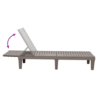 vidaXL Sun Lounger Light Brown 155x58x83 cm Polypropylene