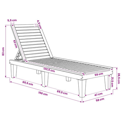 vidaXL Sun Lounger Light Brown 155x58x83 cm Polypropylene