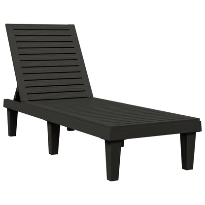 vidaXL Sun Lounger | Set of 2 | Black | Polypropylene | Medium | Modern