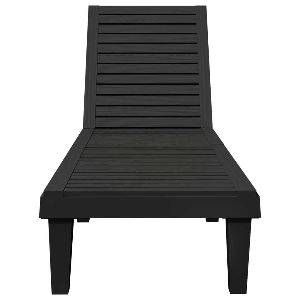 vidaXL Sun Lounger | Set of 2 | Black | Polypropylene | Medium | Modern