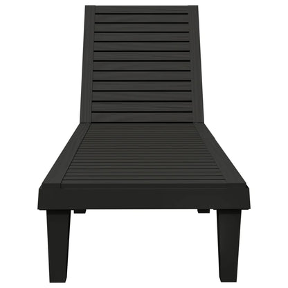 vidaXL Sun Lounger | Set of 2 | Black | Polypropylene | Medium | Modern