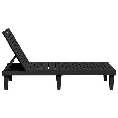 vidaXL Sun Lounger | Set of 2 | Black | Polypropylene | Medium | Modern