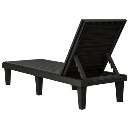 vidaXL Sun Lounger | Set of 2 | Black | Polypropylene | Medium | Modern