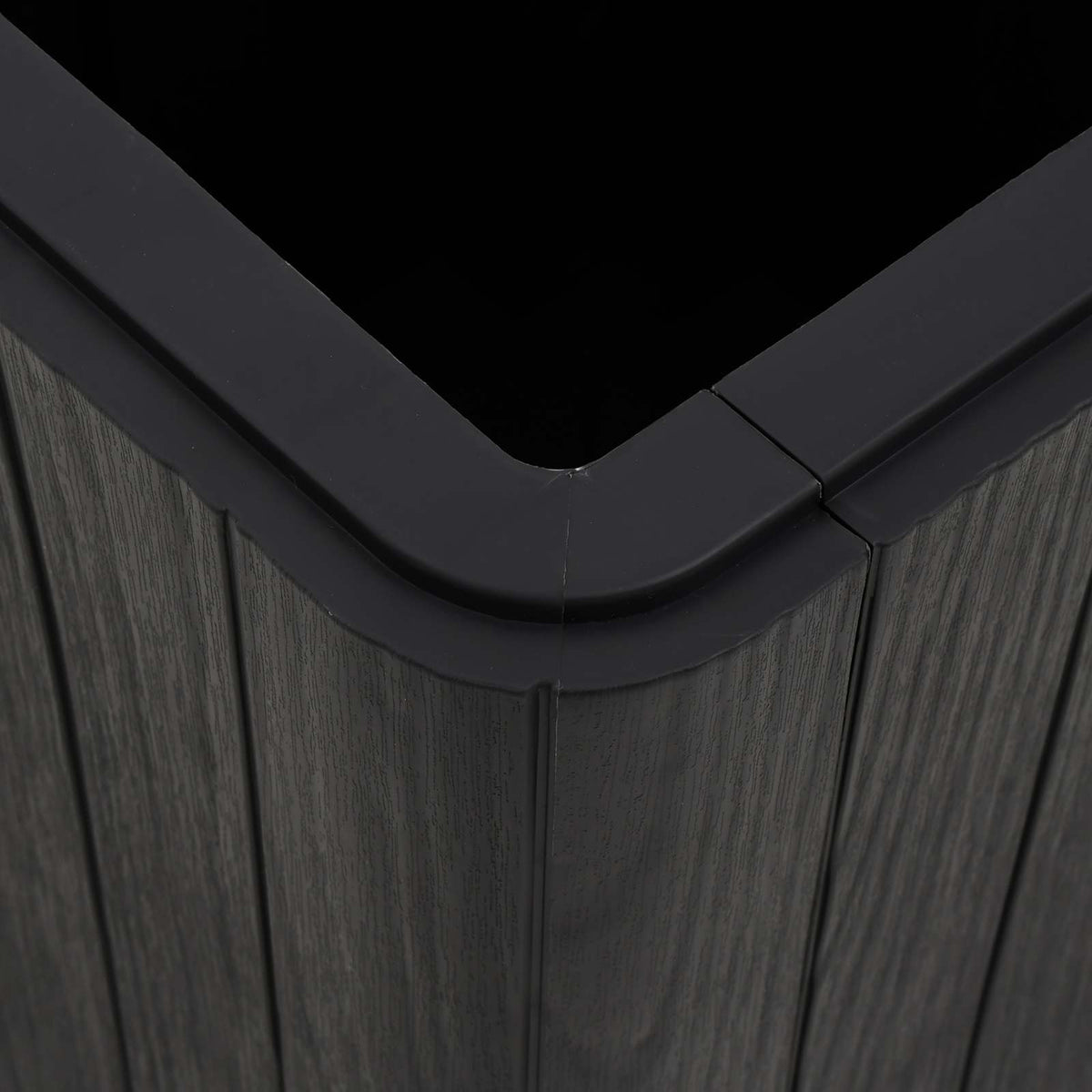 vidaXL Garden Table with Removable Lid Black Polypropylene